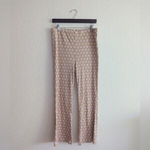 Aerie Tan Patterned Ribbed Leggings